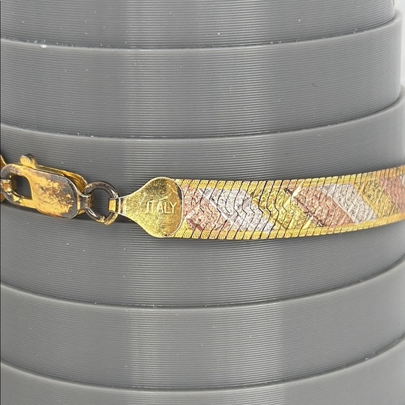 Vintage Italian Estate Gold Tone, Copper Tone and 925 Silver Bracelet lot C51